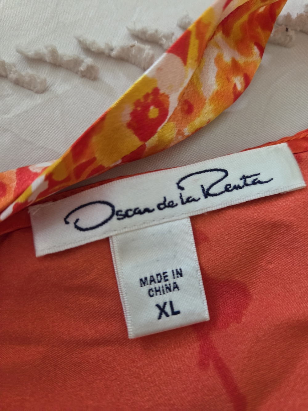 Orange/Red Floral Slip Mini Dress - xl but runs tiny. morw of a small/ medium - Picture 4 of 5